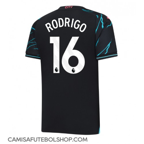 Camisa de time de futebol Manchester City Rodri Hernandez #16 Replicas 3º Equipamento 2023-24 Manga Curta